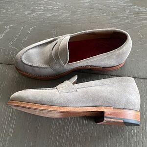 GRENSON Shoes Gray Suede Leather Penny Loafers Women’s Size 37